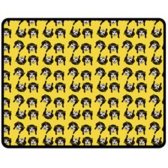 Retro Girl Daisy Chain Pattern Yellow Fleece Blanket (medium)  by snowwhitegirl