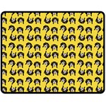 Retro Girl Daisy Chain Pattern Yellow Fleece Blanket (Medium)  60 x50  Blanket Front