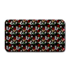 Vintage Hippie Girl Pattern Black Medium Bar Mats by snowwhitegirl