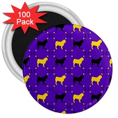 Elegant Pugs 3  Magnets (100 Pack) by ElegantGP