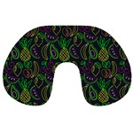 Neon Fruit Seamless Pattern Travel Neck Pillow Front