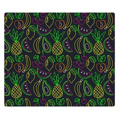 Neon Fruit Seamless Pattern Double Sided Flano Blanket (small)  by Vaneshart