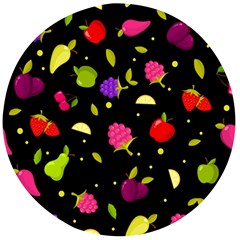 Vector Seamless Summer Fruits Pattern Colorful Cartoon Background Wooden Bottle Opener (round) by Vaneshart