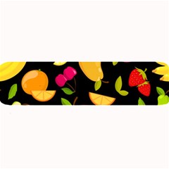 Vector Seamless Summer Fruits Pattern Black Background Large Bar Mats by Vaneshart