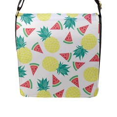 Vector Seamless Pattern With Pineapples Flap Closure Messenger Bag (l) by Vaneshart