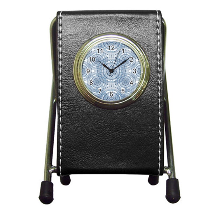 Boho Pattern Style Graphic Vector Pen Holder Desk Clock