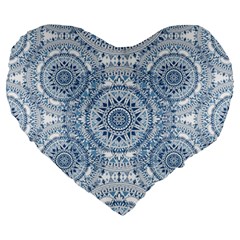 Boho Pattern Style Graphic Vector Large 19  Premium Heart Shape Cushions by Sobalvarro