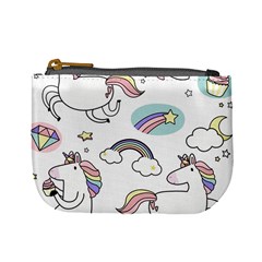 Cute Unicorns With Magical Elements Vector Mini Coin Purse by Sobalvarro