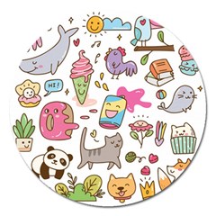 Set Kawaii Doodles Magnet 5  (round) by Vaneshart