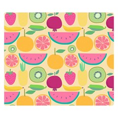 Seamless Pattern With Fruit Vector Illustrations Gift Wrap Design Double Sided Flano Blanket (small)  by Vaneshart