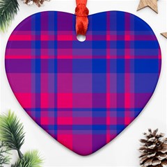 Bisexual Plaid Ornament (heart) by NanaLeonti