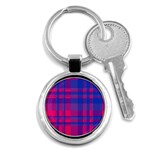 Bisexual plaid Key Chain (Round) Front