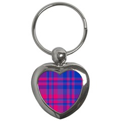 Bisexual Plaid Key Chain (heart) by NanaLeonti