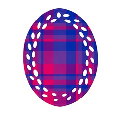 Bisexual Plaid Oval Filigree Ornament (two Sides) by NanaLeonti