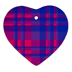 Bisexual Plaid Ornament (heart) by NanaLeonti