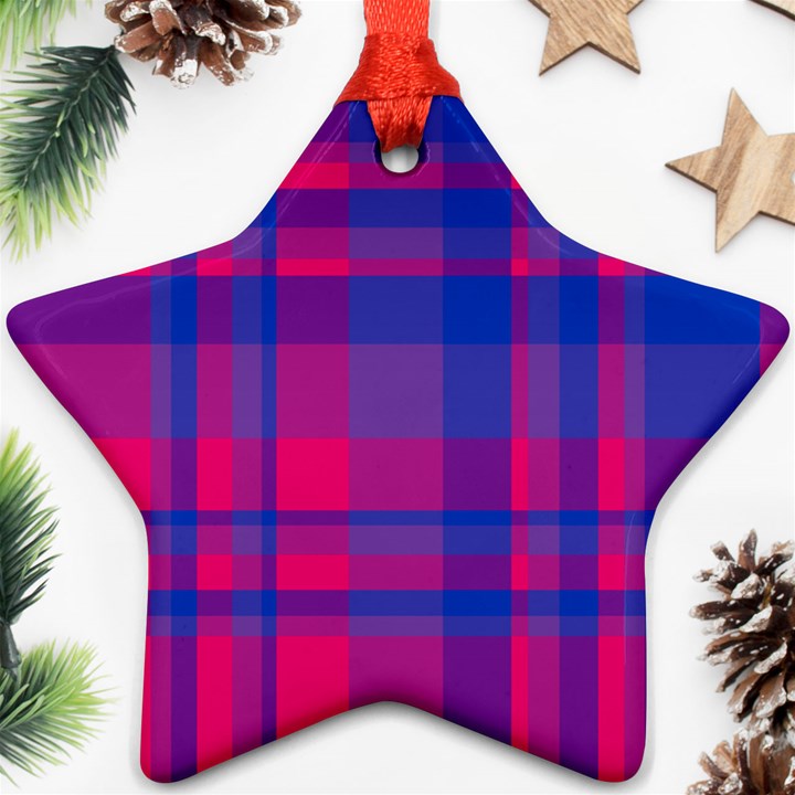 Bisexual plaid Ornament (Star)