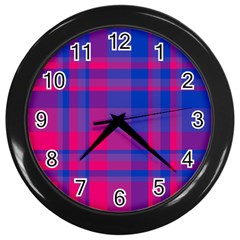 Bisexual Plaid Wall Clock (black) by NanaLeonti