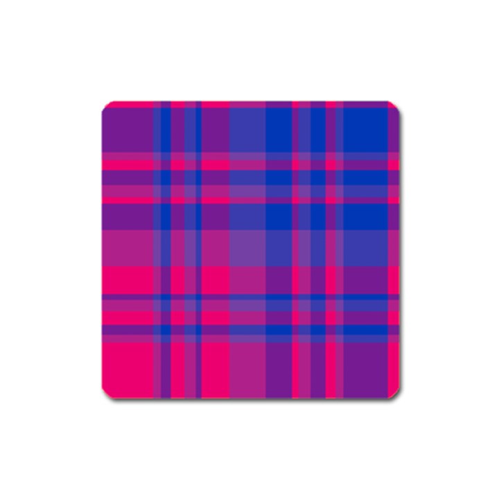 Bisexual plaid Square Magnet