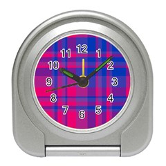 Bisexual Plaid Travel Alarm Clock by NanaLeonti