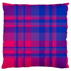 Bisexual Plaid Large Flano Cushion Case (one Side) by NanaLeonti