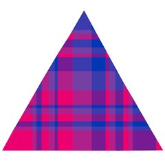 Bisexual Plaid Wooden Puzzle Triangle by NanaLeonti