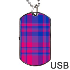 Bisexualplaid Dog Tag Usb Flash (one Side) by NanaLeonti