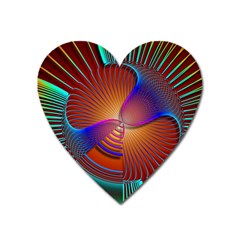 Lines Rays Background Light Rainbow Heart Magnet by Bajindul