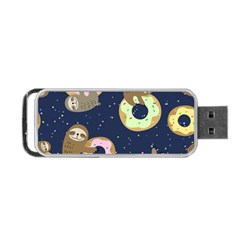 Cute Sloth With Sweet Doughnuts Portable Usb Flash (one Side) by Sobalvarro