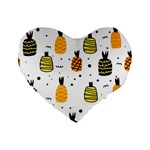 Pineapples Standard 16  Premium Flano Heart Shape Cushions Front