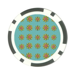 Fantasy Fauna Floral In Sweet Green Poker Chip Card Guard (10 Pack) by pepitasart