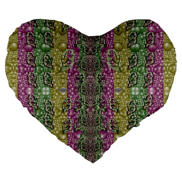 Leaves Contemplative In Pearls Free From Disturbance Large 19  Premium Flano Heart Shape Cushions