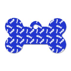 Fish Royal Blue Dog Tag Bone (one Side) by snowwhitegirl