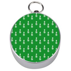 Skeleton Green Background Silver Compasses by snowwhitegirl