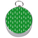 Skeleton Green Background Silver Compasses Front