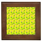 Carnation Pattern Yellow Framed Tile Front