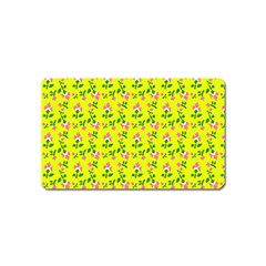 Carnation Pattern Yellow Magnet (name Card) by snowwhitegirl