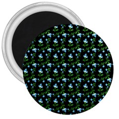 Carnation Pattern Black 3  Magnets by snowwhitegirl