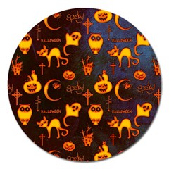 Funny Halloween Design Magnet 5  (round) by FantasyWorld7