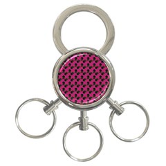 Black Rose Pink 3-ring Key Chain by snowwhitegirl