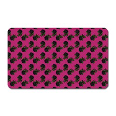 Black Rose Pink Magnet (rectangular) by snowwhitegirl