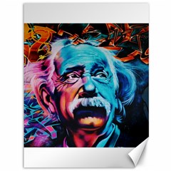 Albert Einstein Retro Wall Graffiti Blue Pink Orange Modern Urban Art Grunge Canvas 36  X 48  by snek