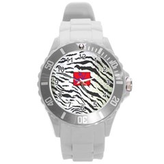 Striped By Traci K Round Plastic Sport Watch (l) by tracikcollection