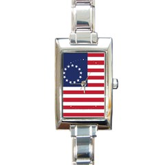 Betsy Ross Flag Usa America United States 1777 Thirteen Colonies Vertical Rectangle Italian Charm Watch by snek