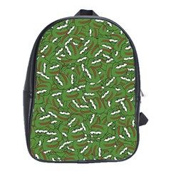 Pepe The Frog Face Pattern Green Kekistan Meme School Bag (xl) by snek