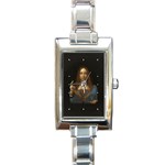 Salvator Mundi Leonardo DaVindi 1500 Jesus Christ Savior of the World Original Paint Most expensive in the world Rectangle Italian Charm Watch Front