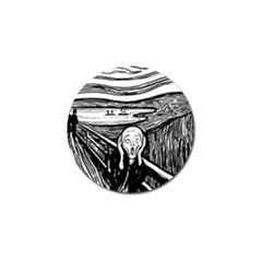 The Scream Edvard Munch 1893 Original Lithography Black And White Engraving Golf Ball Marker (4 Pack) by snek