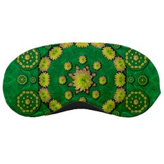 Fauna Bloom Mandalas On Bohemian Green Leaves Sleeping Mask by pepitasart