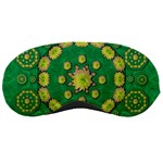 Fauna Bloom Mandalas On Bohemian Green Leaves Sleeping Mask Front