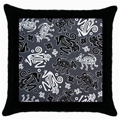 Wild Animals Throw Pillow Case (black) by trulycreative