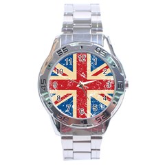 Grunge Flag Union Jack Stainless Steel Analogue Watch by trulycreative